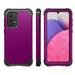 for Samsung Galaxy A33 5G Case Heavy Slim Dual Layer 3 in 1 Heavy Duty Protection Hybrid Hard PC Soft Silicone Rugged Bumper Anti Slip Full-Body Protective Cases For Samsung Galaxy A33 5G Purple