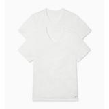 Men s Nike KE1192 Essential Cotton Stretch V-Neck T-Shirt - 2 Pack (White XL)