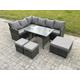 Wicker Rattan Garden Furniture Corner Sofa Set with Oblong Dining Table 9 Seater Outdoor Rattan Set