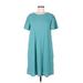 Lularoe Casual Dress - Shift Crew Neck Short sleeves: Green Print Dresses - Women's Size Medium