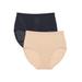 Plus Size Women's 2-Pack Breathable Shadow Stripe Brief by Comfort Choice in Basic Pack (Size 11)