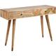 Mango Wood Console Table 2 Drawers Side Table Light Wood Glentana - Light Wood