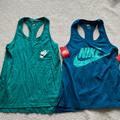 Nike Tops | 2 Nike Racerback Tank Tops In Green And Blue | Color: Blue/Green/Tan | Size: S
