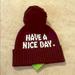 Kate Spade Accessories | Kate Spade Have A Nice Day Black Pompom Beanie | Color: Black | Size: Os