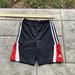 Adidas Bottoms | Adidas Boys Size6 Basketball Shorts Black Mesh White Stripe Red | Color: Black/Red/White | Size: 6b