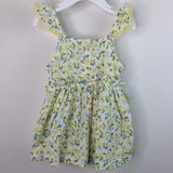 Jessica Simpson Dresses | Jessica Simpson Baby Dress 6 To 9 Months Bloomers Yellow White Lemon Print | Color: White/Yellow | Size: 6-9mb