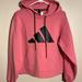 Adidas Tops | Adidas Women Hoodie With Front Pocket And Cinch Waist Coral/Pink Color. Size L | Color: Pink | Size: L