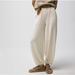 Free People Pants & Jumpsuits | Free People Beach Freya Knit Pants Balloon Tapered Wide Leg Pant Womens Xs | Color: Cream/White | Size: Xs