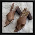 Ralph Lauren Shoes | Chaps Tan Snakeskin Heels Sandals Rubber Sole Slingback | Color: Tan | Size: 9
