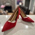 Michael Kors Shoes | Michael Kors Alina Flex Pumps Crimson Suede 3 " Heels Us Womens Size 8 | Color: Red | Size: 8