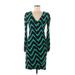 INC International Concepts Casual Dress: Teal Chevron/Herringbone Dresses - Women's Size Medium