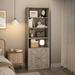 Gracie Oaks Zweer Storage Bookcase Wood in Gray | 71.4 H x 23.62 W x 11.8 D in | Wayfair 8499157A18B449EC85AE4178F0A6EE16