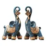 2x statue di elefanti collezione di sculture di Figurine di elefanti in resina in stile nordico