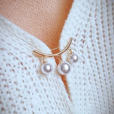 Perle Bogen Brosche Anti-Blend Corsage Kleidung Accessoires Seide Schal Schnalle Broschen für Frauen