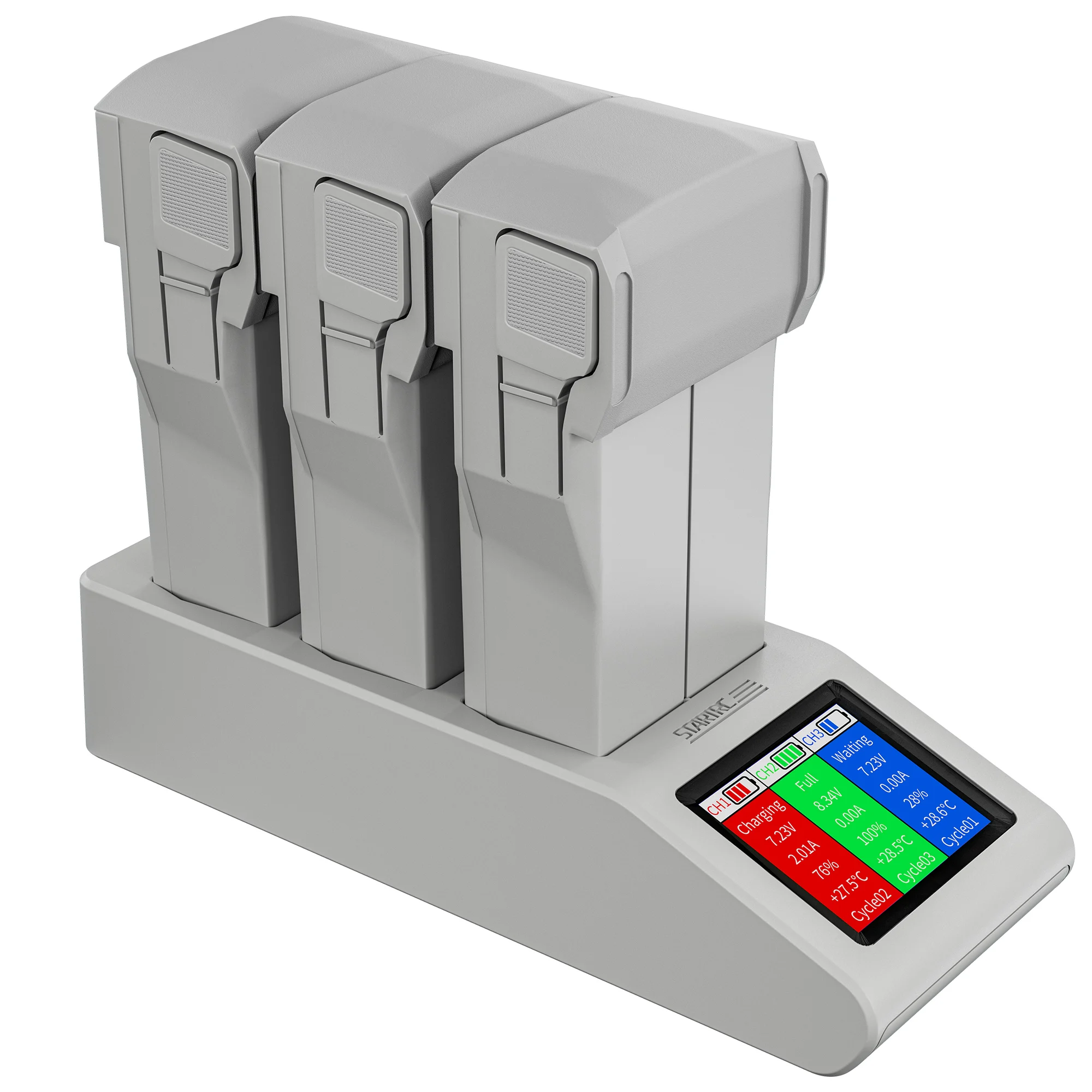 Mini 5/4 Pro Schnellladegerät 3 Stück Batterie schnellere Ladestation Haushälterin für DJI Mini 3 Pro Drohnenzubehör Ladegerät LCD-Bildschirm Image