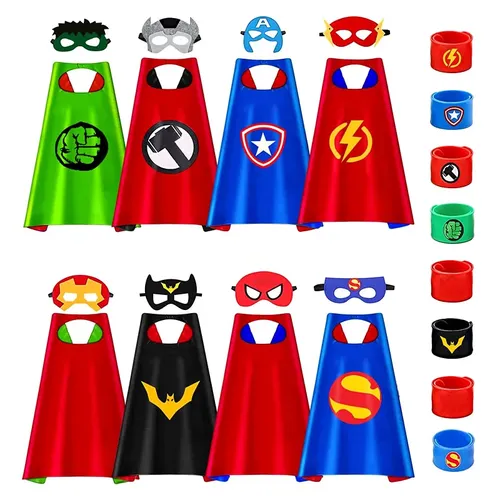 Neujahr Superhelden Umhänge für Kinder und Masken Superhelden Armband Spielzeug Peter Parker Kostüme