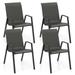 Costway Patio Rattan Chairs Set of 4 Stackable Dining Chair Set with Wicker Woven Backrest