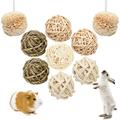 SEAYI Small Animals Chew Toys Rabbit Natural Fun Toy Balls Rabbit Chew Toys Guinea Pig Ball for Rabbits Hamster Rabbit Guinea Pigs (Packs Of 9) Multicolor