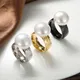 Elegante Muschel Nachahmung Perlen ring für Frauen Mädchen Gold Silber schwarz Farbe Edelstahl Ringe