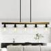 Modern Farmhouse 5-Light Linear Chandelier Glass Kitchen Island Lights 60 Upgraded Black Gold L 39.4 xW 4.3 xH 9.8 Adjustable Gold 37 to 48 Inches