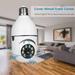 Light Bulb Security Camera - 360 Pan Tilt Indoor Outdoor Camera 2022 New Upgrade Model Wifi Full-Hd Smart Home Surveillance Cam With Motion Detect Alarm Night Vision Alarm Remote Viewing Two Way Talk