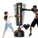 SERVFIT Freestanding Punching Bag 70 -205lbs with Boxing Glovesï¼ŒHeavy Boxing Bag with Suction Cup Base for Adult Youth Kids - Men Stand Kickboxing Bag