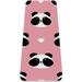 Cute Panda Face with Heart on Sweet Pink Pattern TPE Yoga Mat for Workout & Exercise - Eco-friendly & Non-slip Fitness Mat