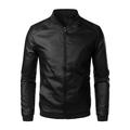 MAWCLOS Mens Bomber Jacket Lightweight Motorcyle Jackets Long Sleeve Slim Fit Winter Warm Outwear Coat Black M