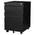 3 Drawer Mobile File Cabinet Under Desk Storage Drawers File Cabinets For Home Office Office Organization File Cabinet With Lock Metal Filing Cabinet For Legal/letter/a4 File With Slim Width Black