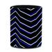 OWNTA Navy Stripe Pattern PVC Leather Cylinder Pen Holder - Pencil Organizer and Desk Pencil Holder Lined with Flannel 3.9x3.1 Inches