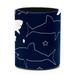 OWNTA Sea Animal Shark Picture Pattern Navy Pattern PVC Leather Cylinder Pen Holder - Pencil Organizer and Desk Pencil Holder Lined with Flannel 3.9x3.1 Inches