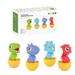 Snap-n-Learn Matching Dinosaurs 4Pcs Dinosaur Toddler Stacking Sorting Toys Educational Preschool Block Dinos Color Learning Toy Learning Game Gifts for 18 Months 2 3 4 Year Old Boys Girl