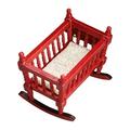 2pcs Adorable Mini Furniture Wooden Miniature Furniture Simulated Mini Cradle Decor