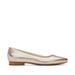 TOMS Women's Briella Gold Metallic Leather Flat Shoes Natural/Gold, Size 9.5