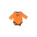 Just One You Made by Carter's Long Sleeve Onesie: Orange Print Bottoms - Size 3 Month