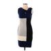 St. John Casual Dress - Sheath: Blue Print Dresses - Women's Size 2