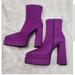 Free People Shoes | Free People X Jeffrey Campbell Purple Platform Chelsea Combat Boots Size 8 | Color: Purple | Size: 8