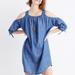 Madewell Dresses | Madewell Denim Chambray Cold Shoulder Dress Blue | Color: Blue | Size: Xs