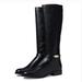 Michael Kors Shoes | New Michael Kors Women's Finley Tall Black Leather Riding Boot Equestrian Us 5 M | Color: Black/Silver | Size: 5