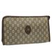 Gucci Bags | Gucci Gg Plus Supreme Clutch Bag Pvc Leather Beige Auth Ep2058 | Color: Cream | Size: Os