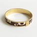 Coach Jewelry | Coach Brown And White Enamel Logo Gold Tone Metal Bangle Bracelet | Color: Brown/Gold | Size: Os