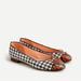 J. Crew Shoes | Jcrew Kiki Ballet Flats Plaid With Snake Leather Cap Toe Brown Grey (7.5) | Color: Brown | Size: 7.5