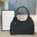 Gucci Bags | Gucci Black Gg Monogram Canvas Bamboo Handle Shoulder Bag | Color: Black | Size: 11.5” X 7” X 3.75”