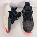 Adidas Shoes | Adidas Mens Prophere Core Black Solar Red Knit & Leather Upper Chunky Sneaker | Color: Black/Red | Size: 7
