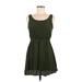 Forever 21 Casual Dress - A-Line Scoop Neck Sleeveless: Green Print Dresses - Women's Size Medium