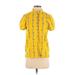 Zara Basic Short Sleeve Blouse: Yellow Tops - Women's Size X-Small