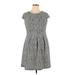 AB Studio Casual Dress - A-Line: Gray Marled Dresses - Women's Size 14