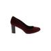 Alfani Heels: Pumps Chunky Heel Classic Burgundy Solid Shoes - Women's Size 8 1/2 - Round Toe