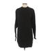 Divided by H&M Casual Dress - Shift Crew Neck Long sleeves: Black Print Dresses - New - Women's Size X-Small