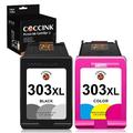 COCCINK 303XL Black and Colour Printer Ink Cartridges Replacement for HP 303 XL Compatible with Envy Photo 6222 6230 6232 6234 6255 6258 7120 7130 7134 7164 7800 7830 7855 HP TANGO X High Yield